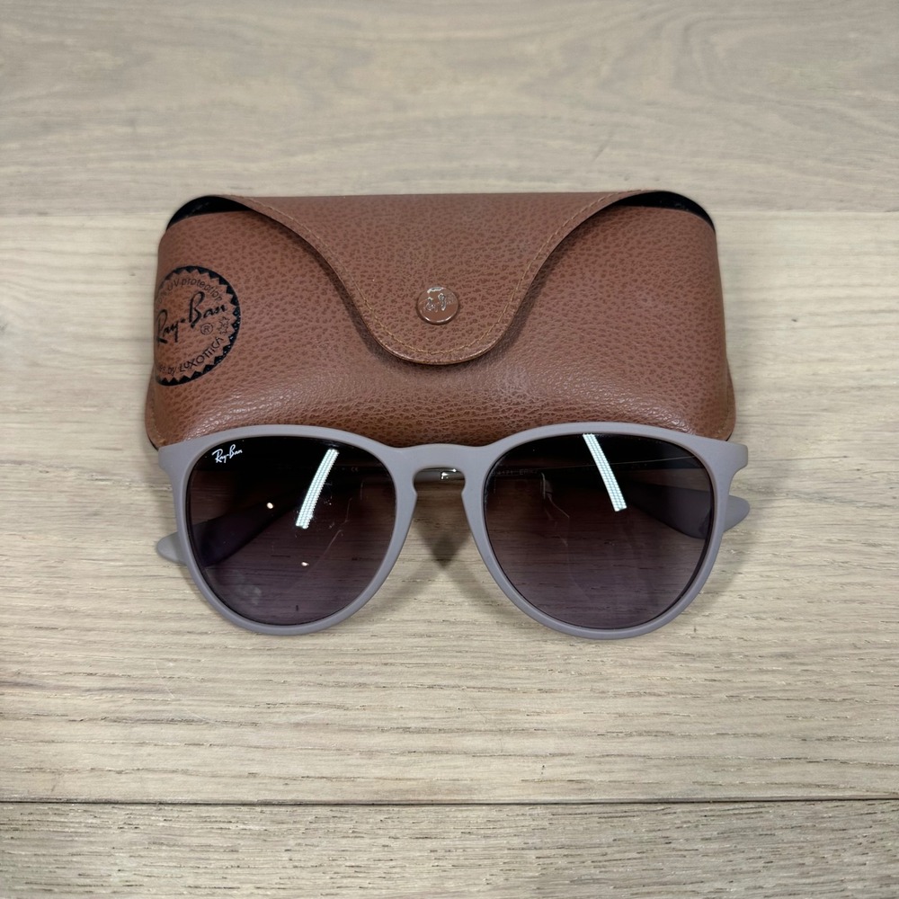 Ray-Ban Sunglasses Women Gray Brown Gradient Round Cat Eye Retro Chic Classic